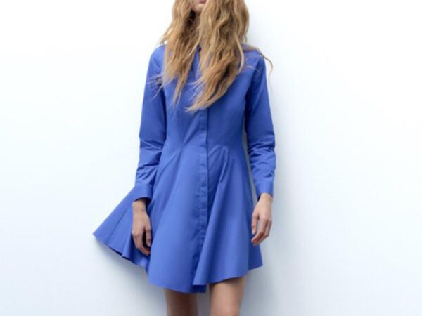 Blue Short Poplin Dress from Zara Ireland