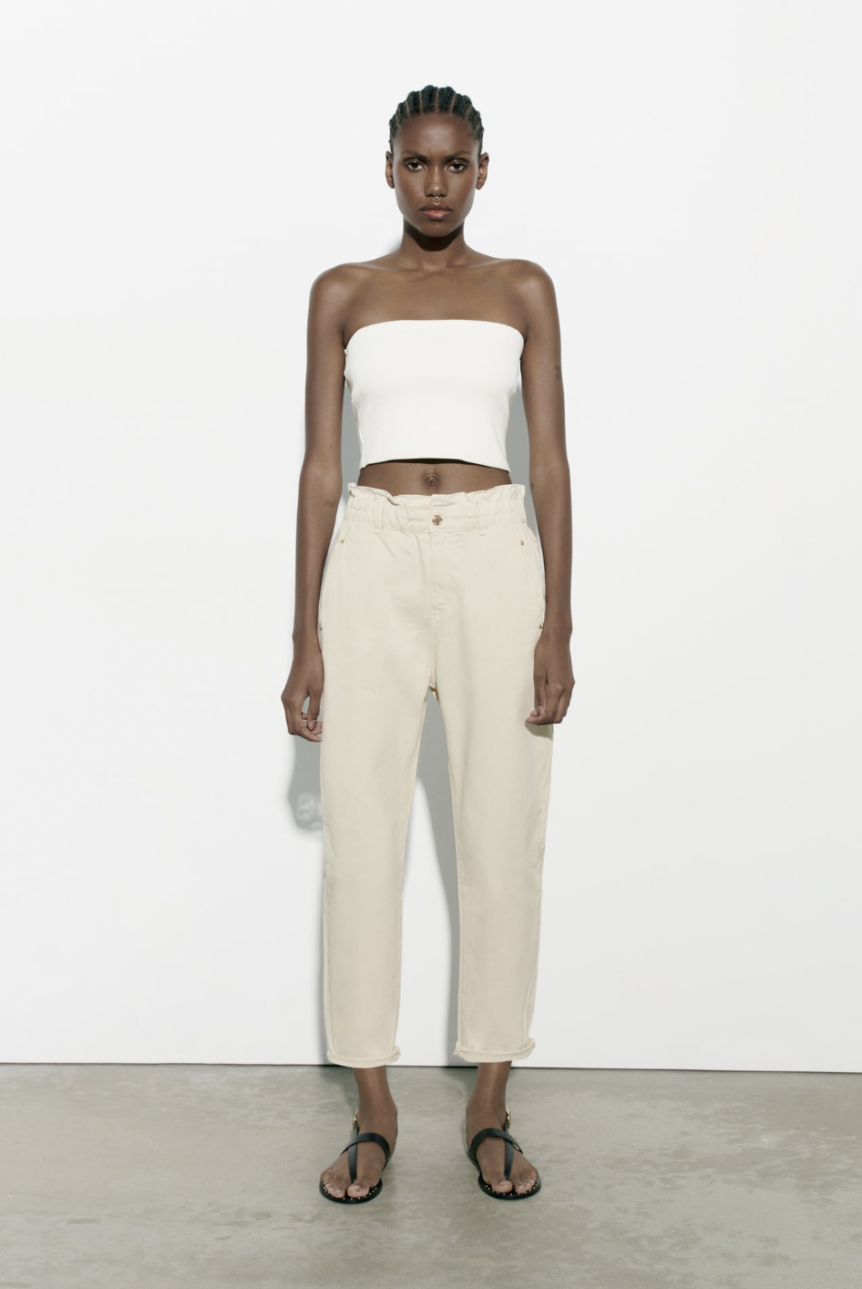 HIGH-WAIST BAGGY PAPERBAG JEANS