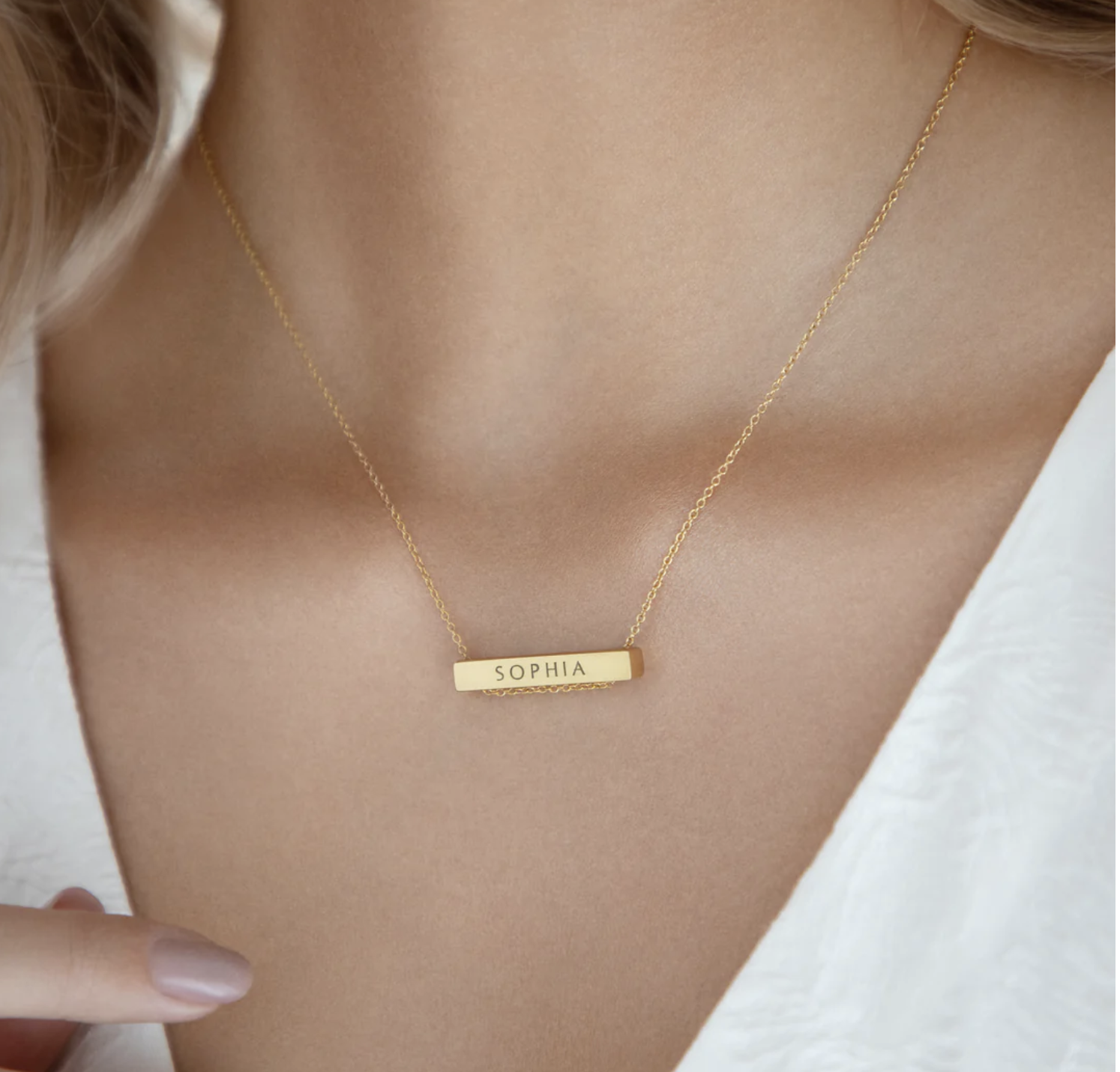 Customised Letter Bar Necklace