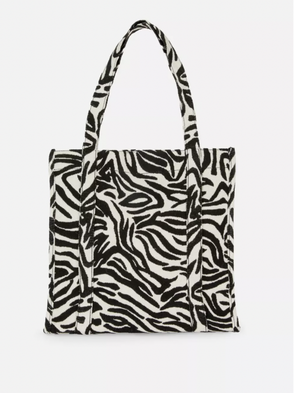 Zebra Print Boxy Tote Bag