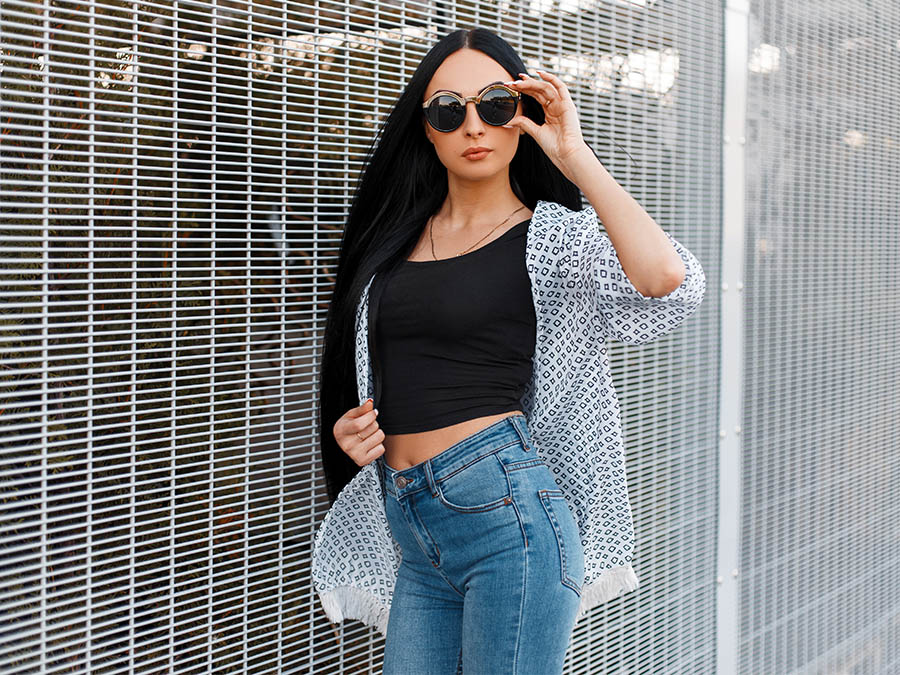 Simple Ways To Style Black With Blue This Summer