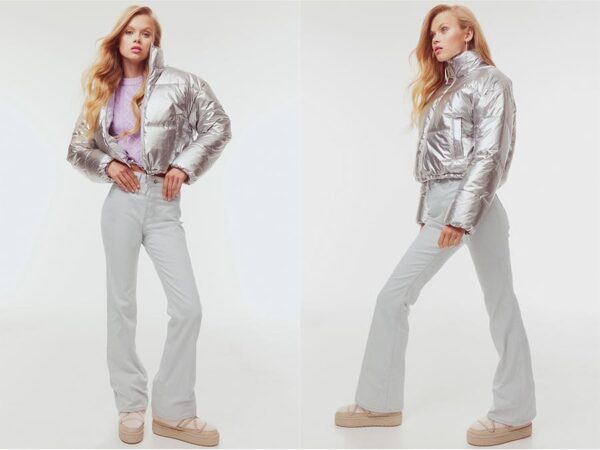 Ladies white Flared Twill Trousers Fashion.ie Ireland