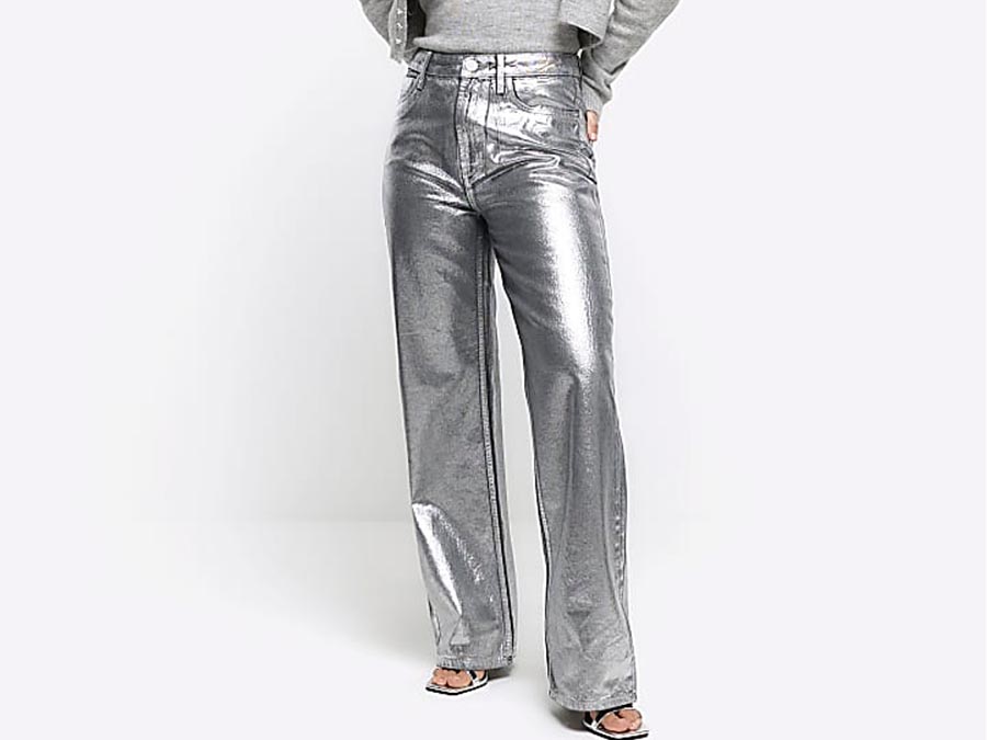 Ladies silver Metallic trousers Fashion.ie 2023