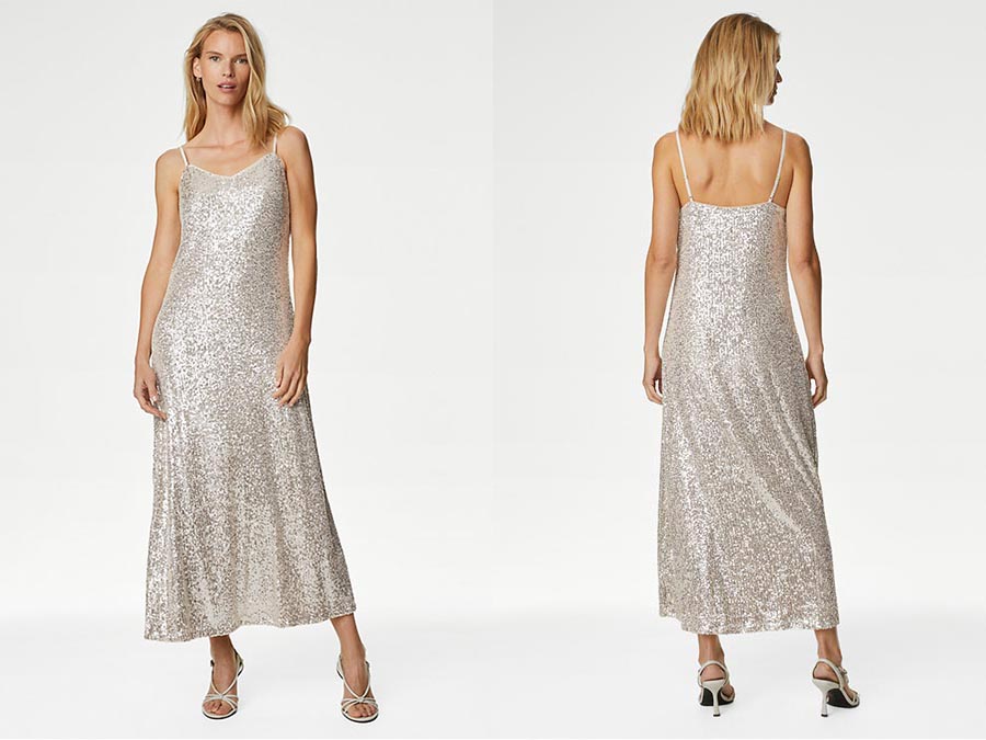 Sequin V-Neck Midaxi Cami Dress - Fashion.ie 2023