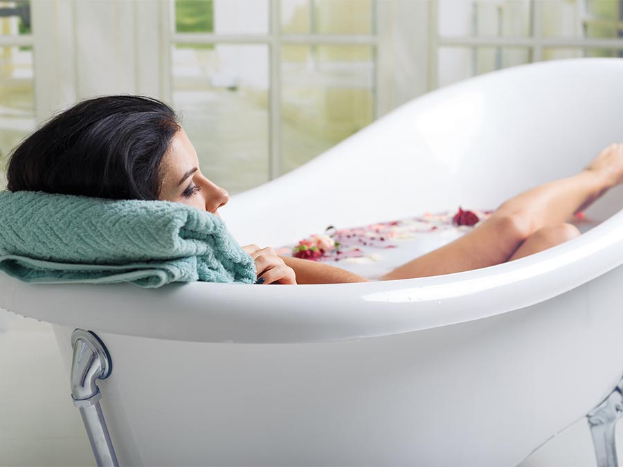 Woman having milk bath Fashion.ie