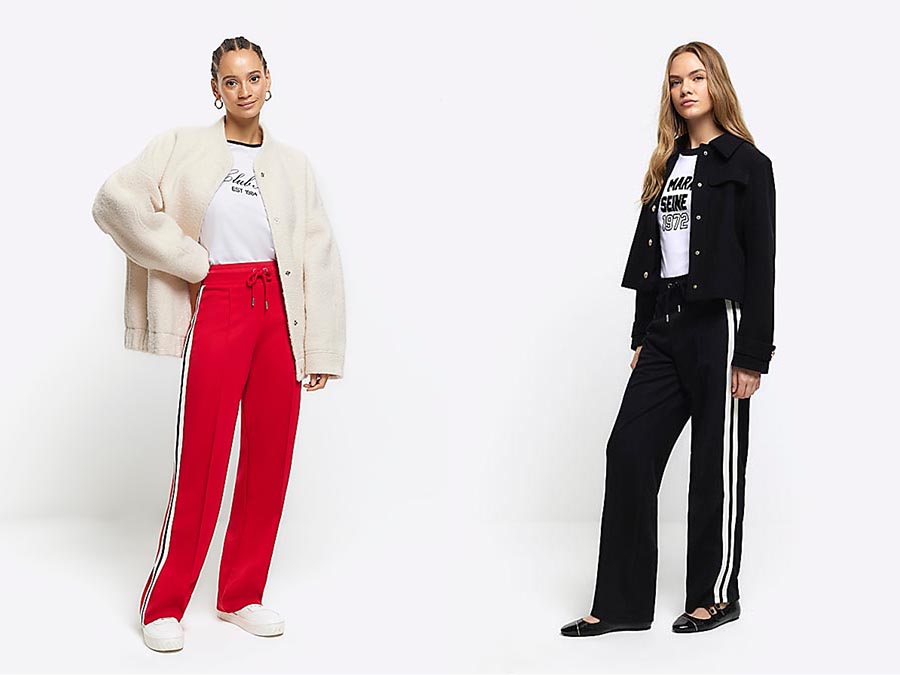Ladies redS ide Stripe Wide Leg Joggers Fashion.ie 2024 Ireland