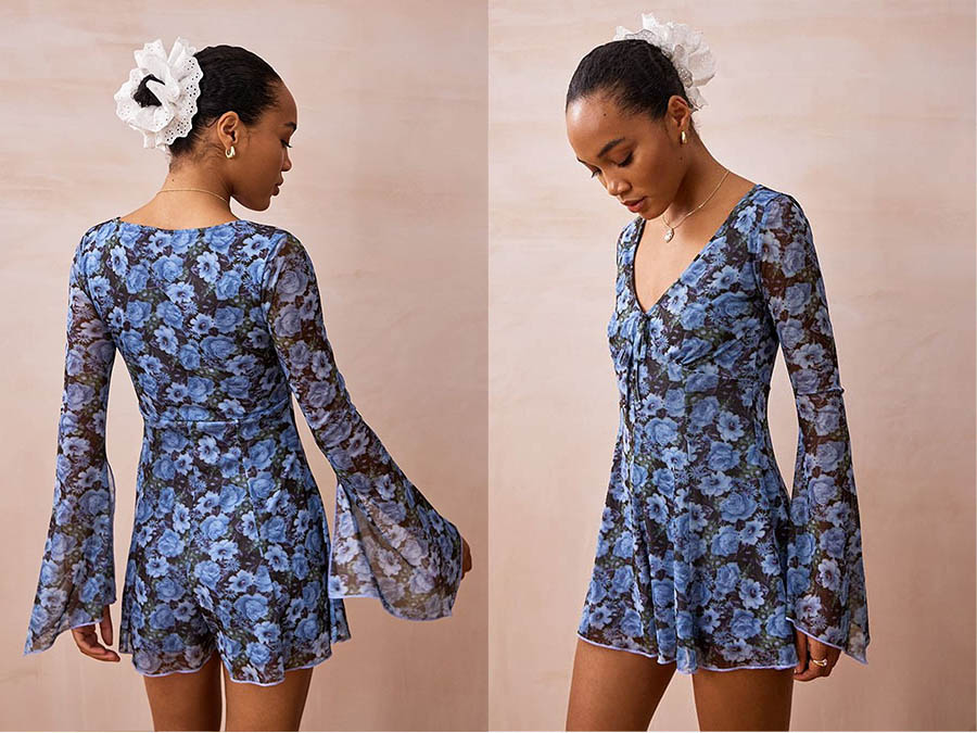 Ladies Floral Mesh Playsuit Fashion.ie 2024 Ireland