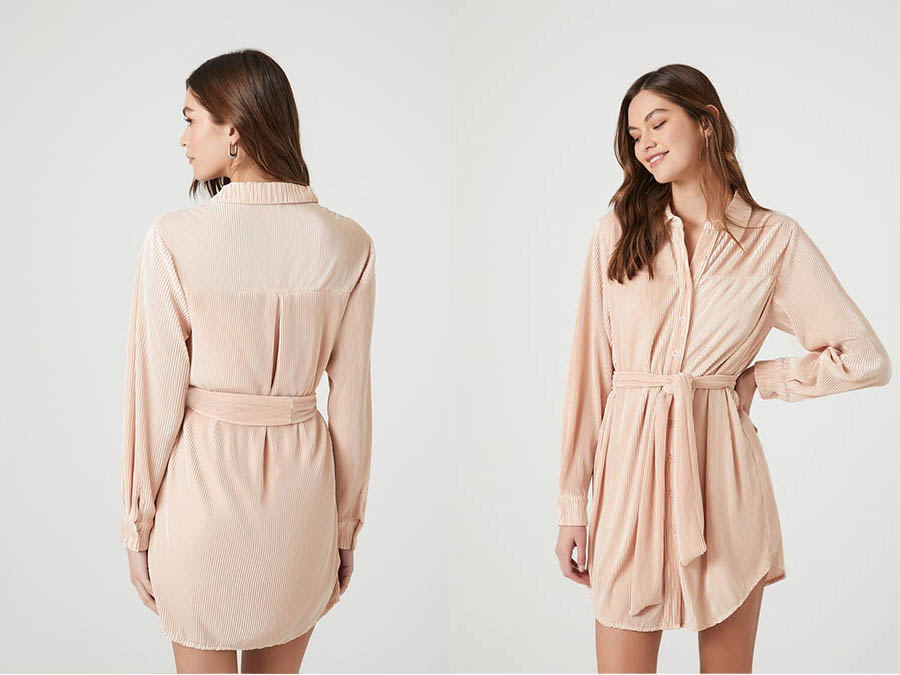 Ladies Pink Satin Midi Shirt Dress Fashion.ie 2024 Ireland