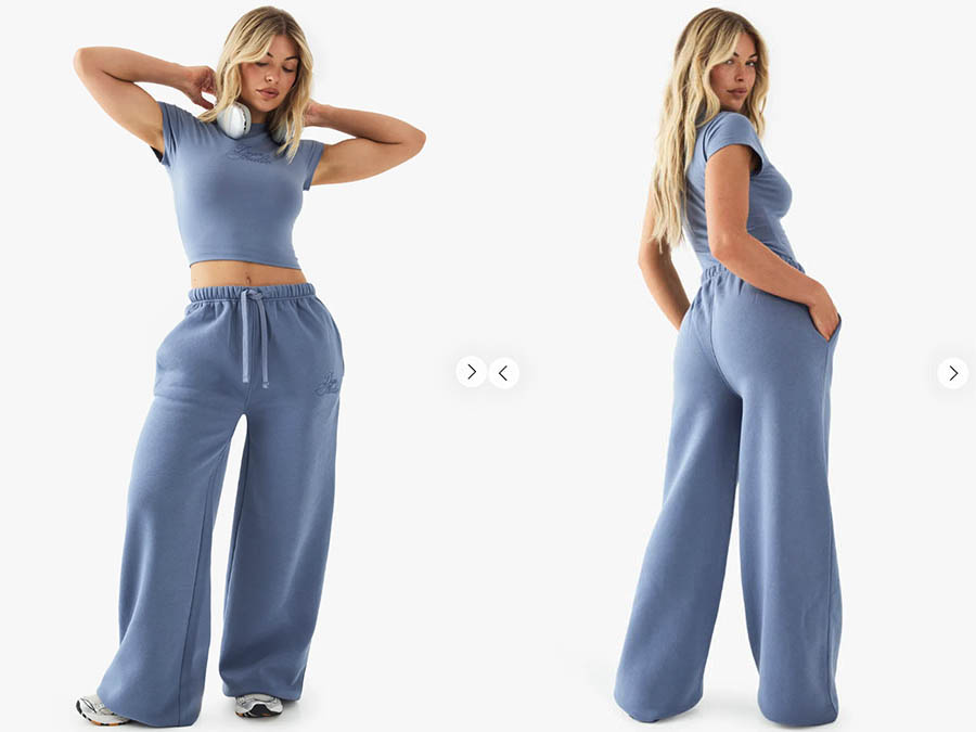 Ladies Blue Straight Leg Joggers