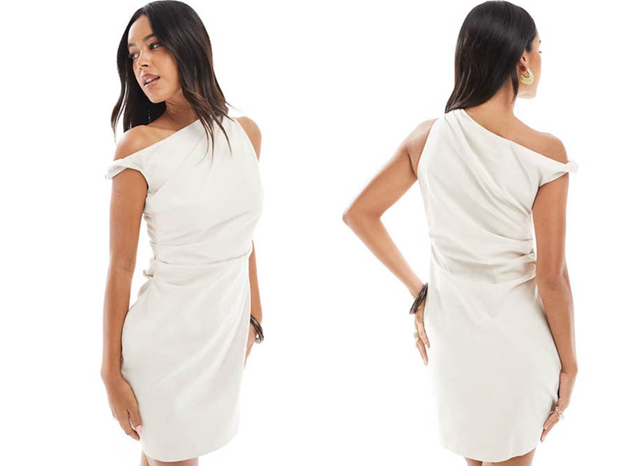 Ladies Cream Drop Should Mini Dress Ireland 2025