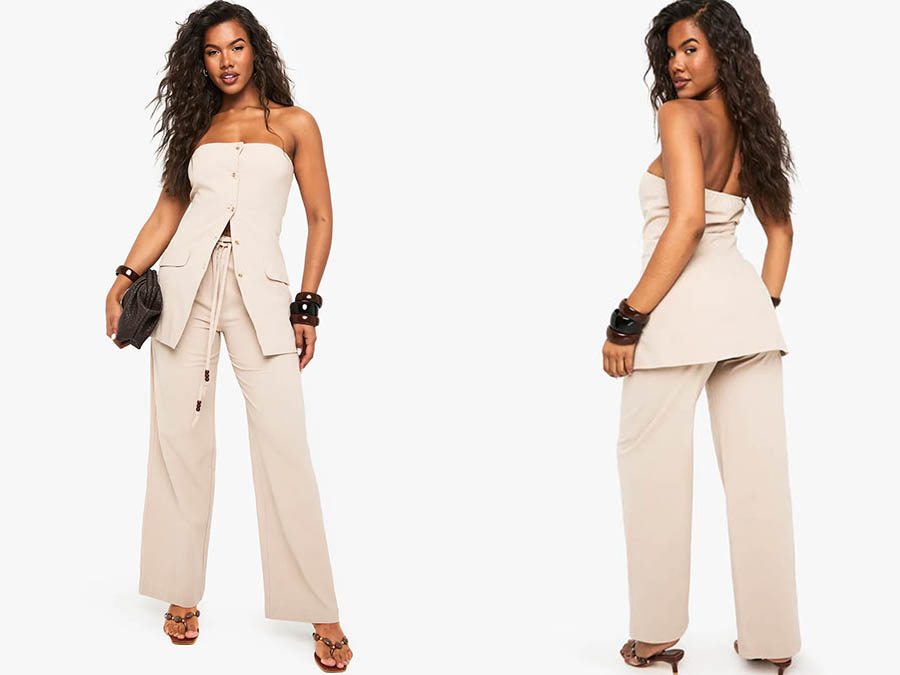 Ladies Cream wide leg trousers Ireland 2025