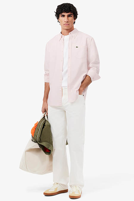 Lacoste Pink Regular Fit Oxford Shirt summer shirt Ireland 2025