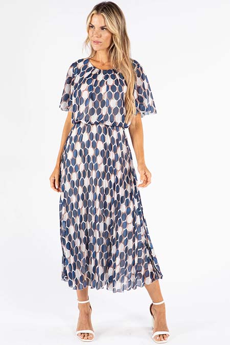 Emporium Retro Plisse Pleated Pop Over Dress