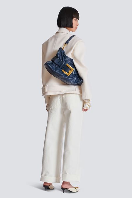 Balmain Blue Leather Medium Anthem Shoulder Bag Ireland 2025