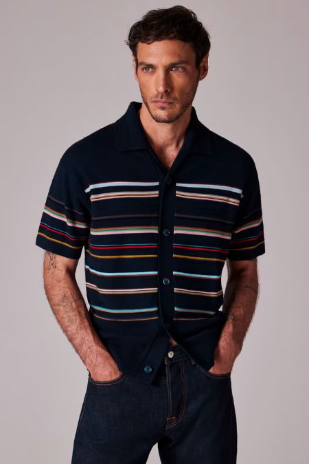 Paul Smith Stripe Cotton Short-Sleeve Shirt. Men's designer fashion labels Ireland 2025