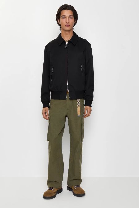 Burberry Men’s Black Gabardine Harrington Jacket. Latest designer fashion brands Ireland 2025
