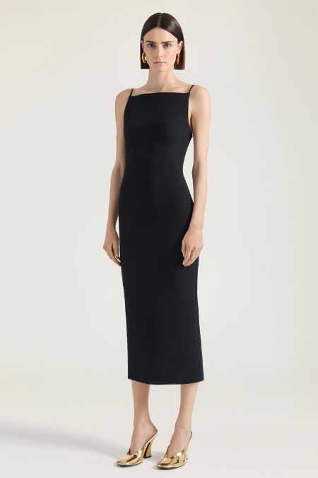 Givenchy Black Sliced Midi Dress. Ladies designer fashion dresses Ireland 2025