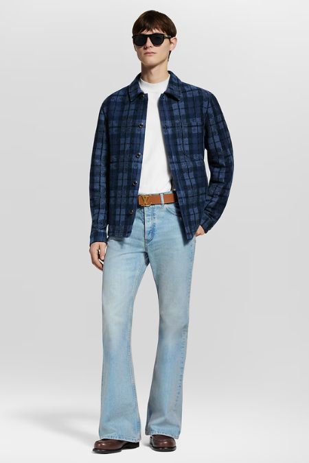 Louis Vuitton Men’s Monogram Tartan Denim Overshirt. Men's designer shirts Ireland