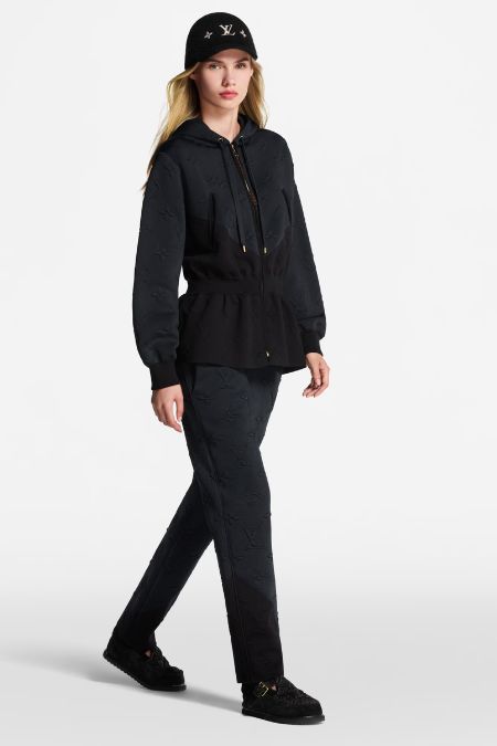Louis Vuitton 3D Monogram Peplum Hoodie. Latest Ladies autumn designer hoodie
