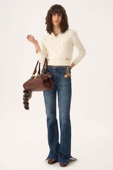 Latest from Chloé Ladies White Cashmere Logo Jumper Winter 2025