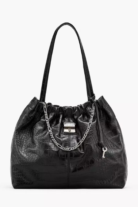 Marc Jacobs Black Croc Cristina Tote Bag. Latest in ladies designer handbags winter 2025