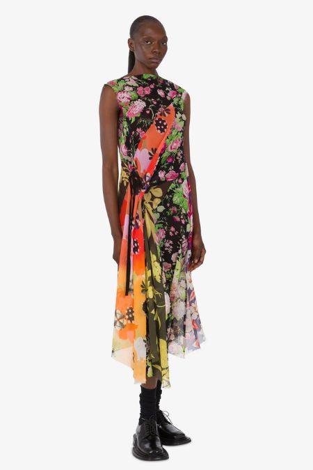 Moschino Printed Silk Georgette Dress. New arrival ladies designer fashion winter 2025